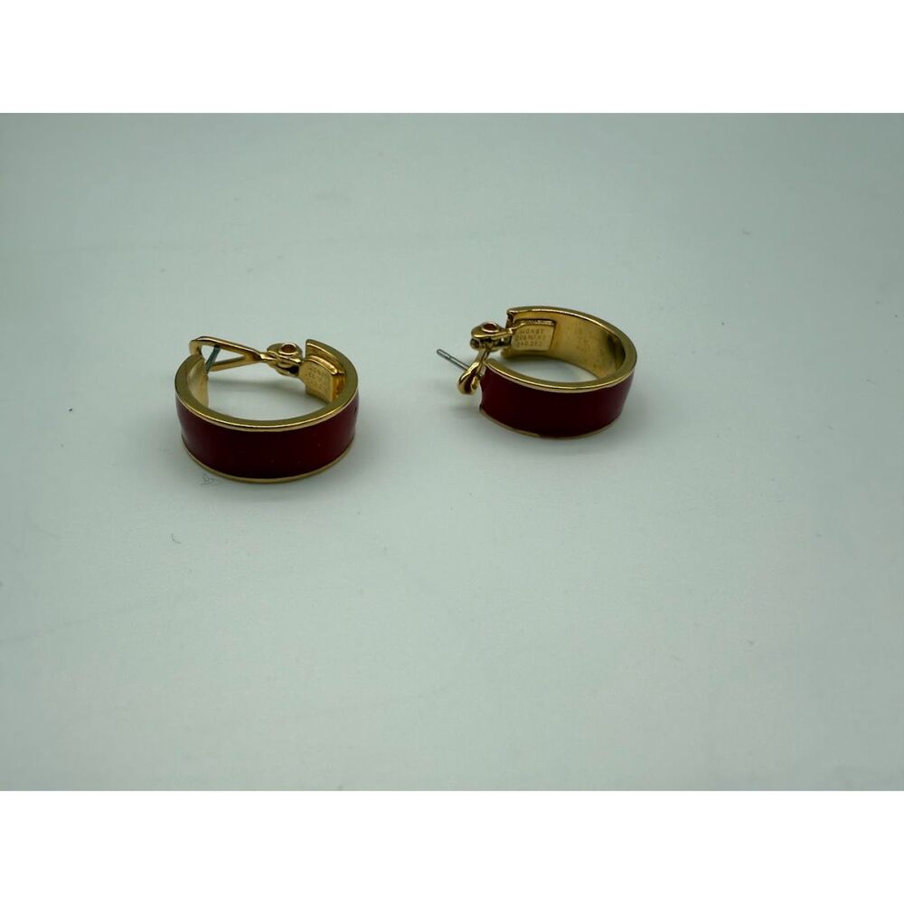Monet red hoop earrings - Picture 1 of 6